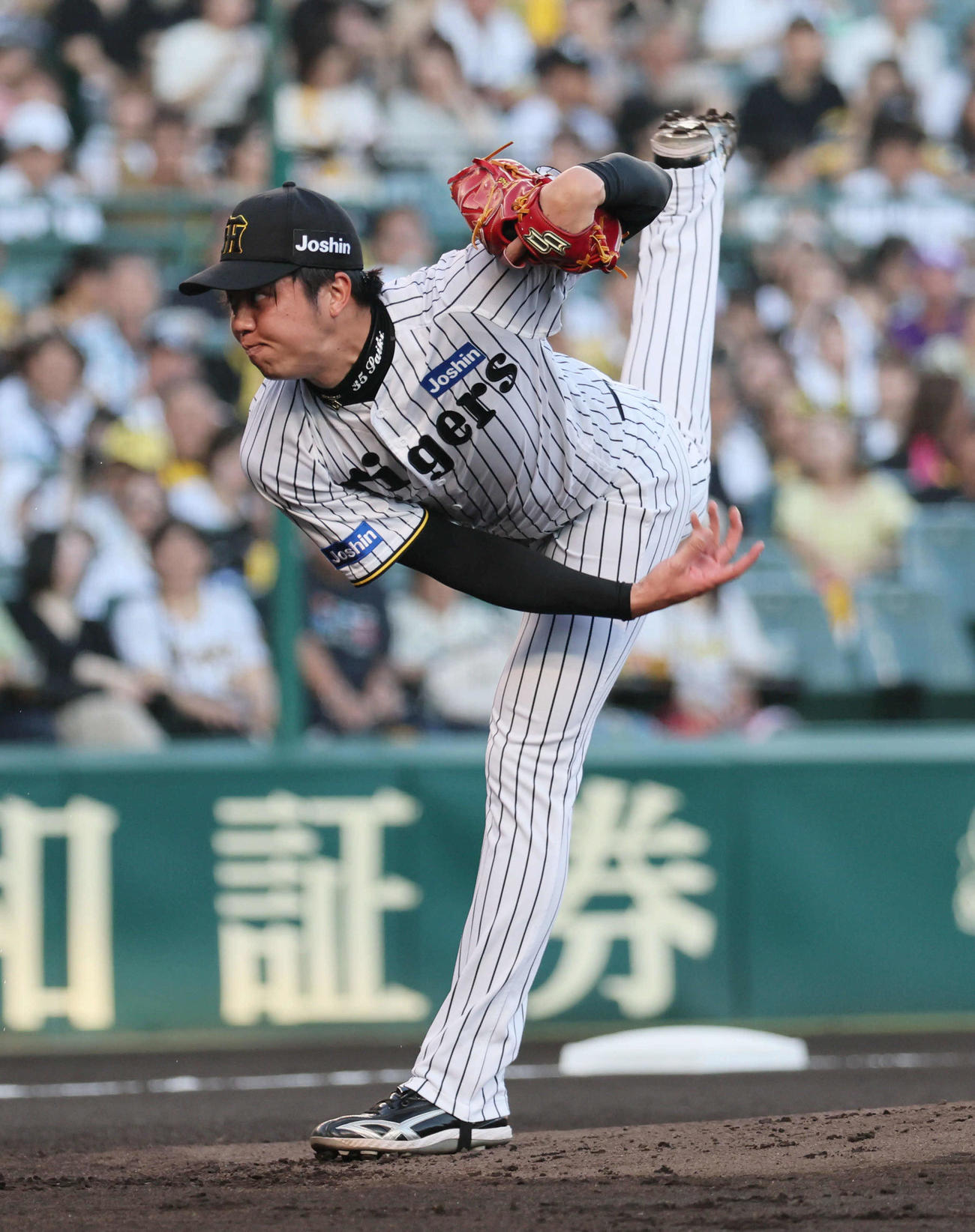 阪神対ロッテ　阪神先発の才木（撮影・宮崎幸一）