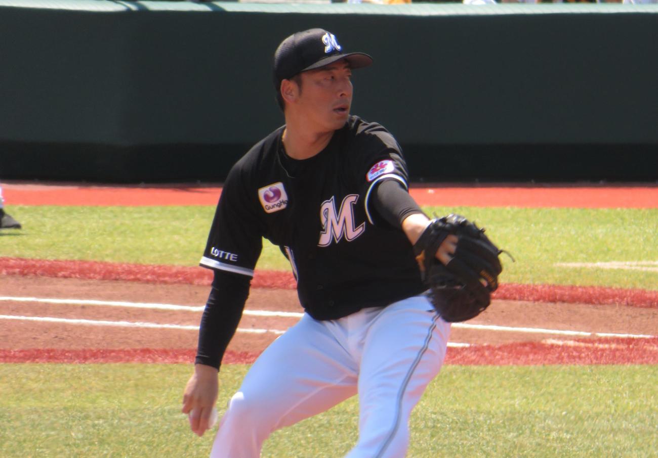 イースタン・リーグ巨人戦で先発登板し7回無失点に抑えた美馬（撮影・星夏穂）