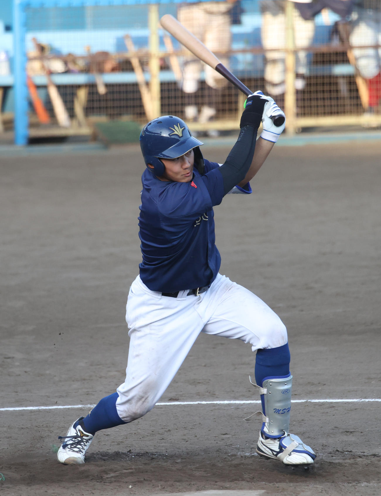 紅白戦、5回表C2死二塁、創価大・立石正広は中前安打を放つ（撮影・柴田隆二）