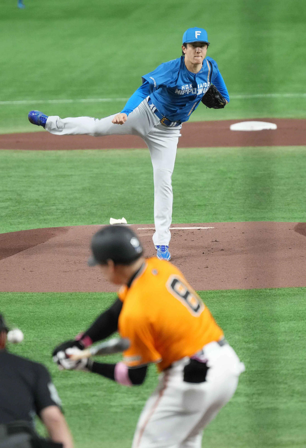 巨人対日本ハム　日本ハム先発の北山（撮影・小沢裕）