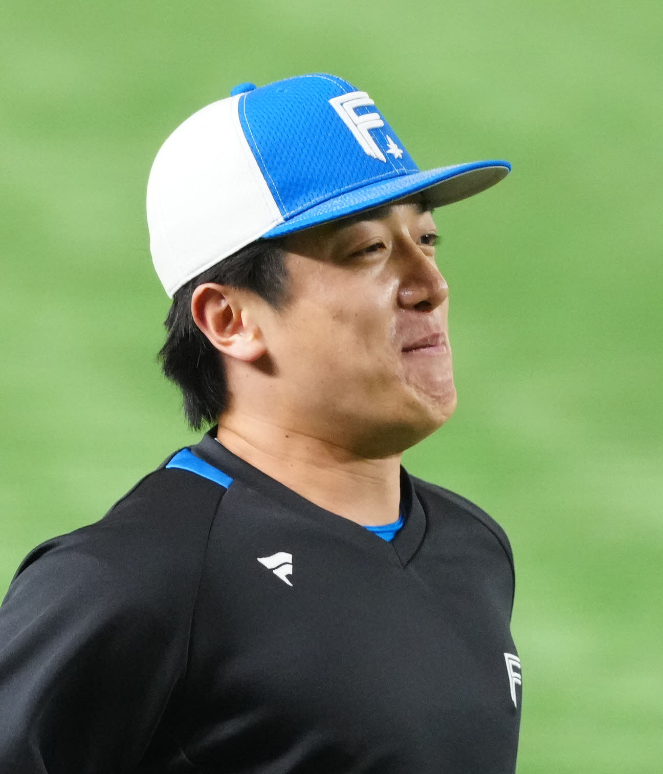 巨人対日本ハム　試合前、ウオーミングアップする日本ハム北山（撮影・江口和貴）