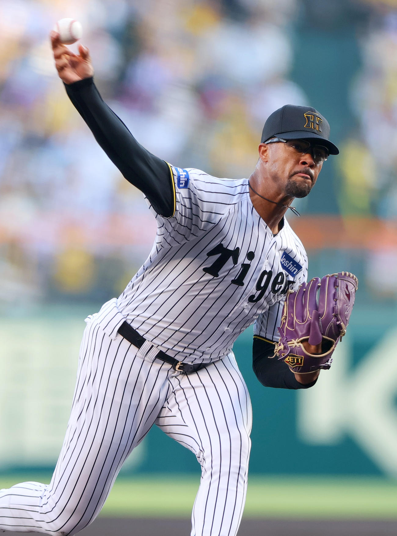 阪神対ロッテ　阪神先発のデュプランティエ（撮影・上山淳一）