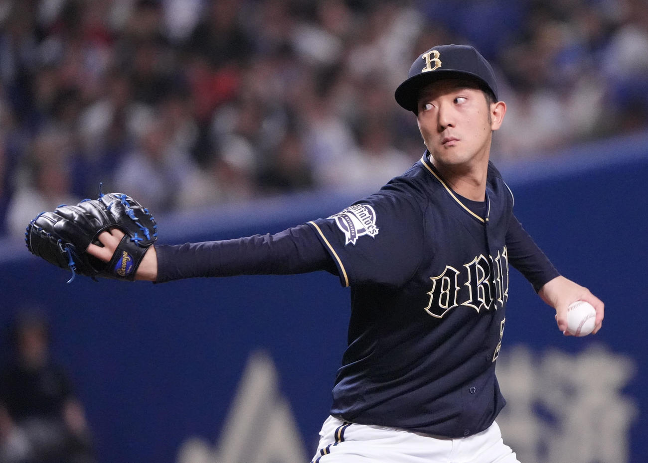 中日対オリックス　1回裏、登板するオリックス先発の田嶋（撮影・森本幸一）