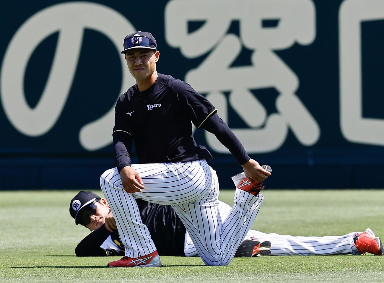 1軍に合流した阪神佐野（撮影・藤尾明華）