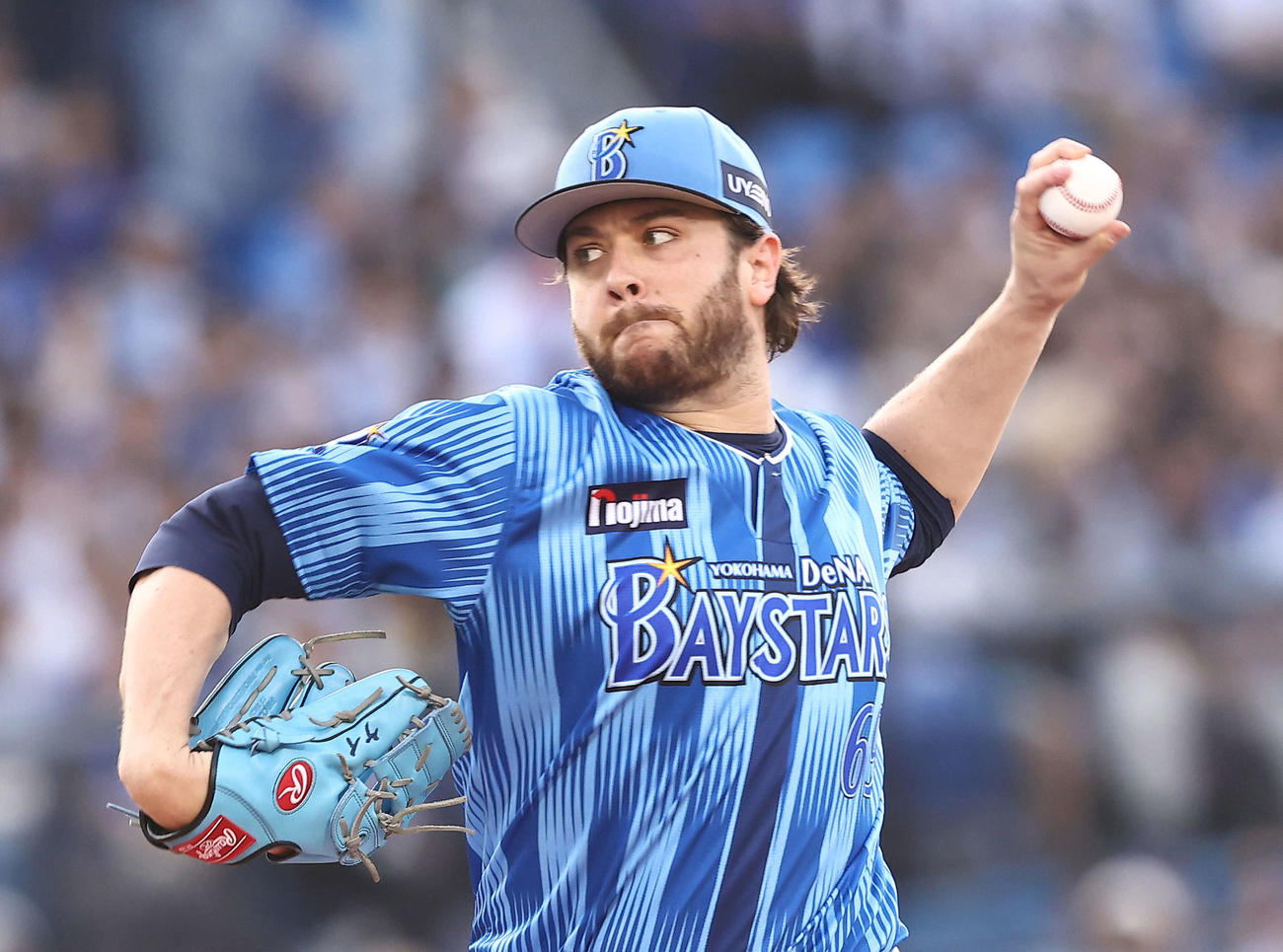 DeNA対ロッテ　先発登板するDeNAケイ（撮影・河田真司）