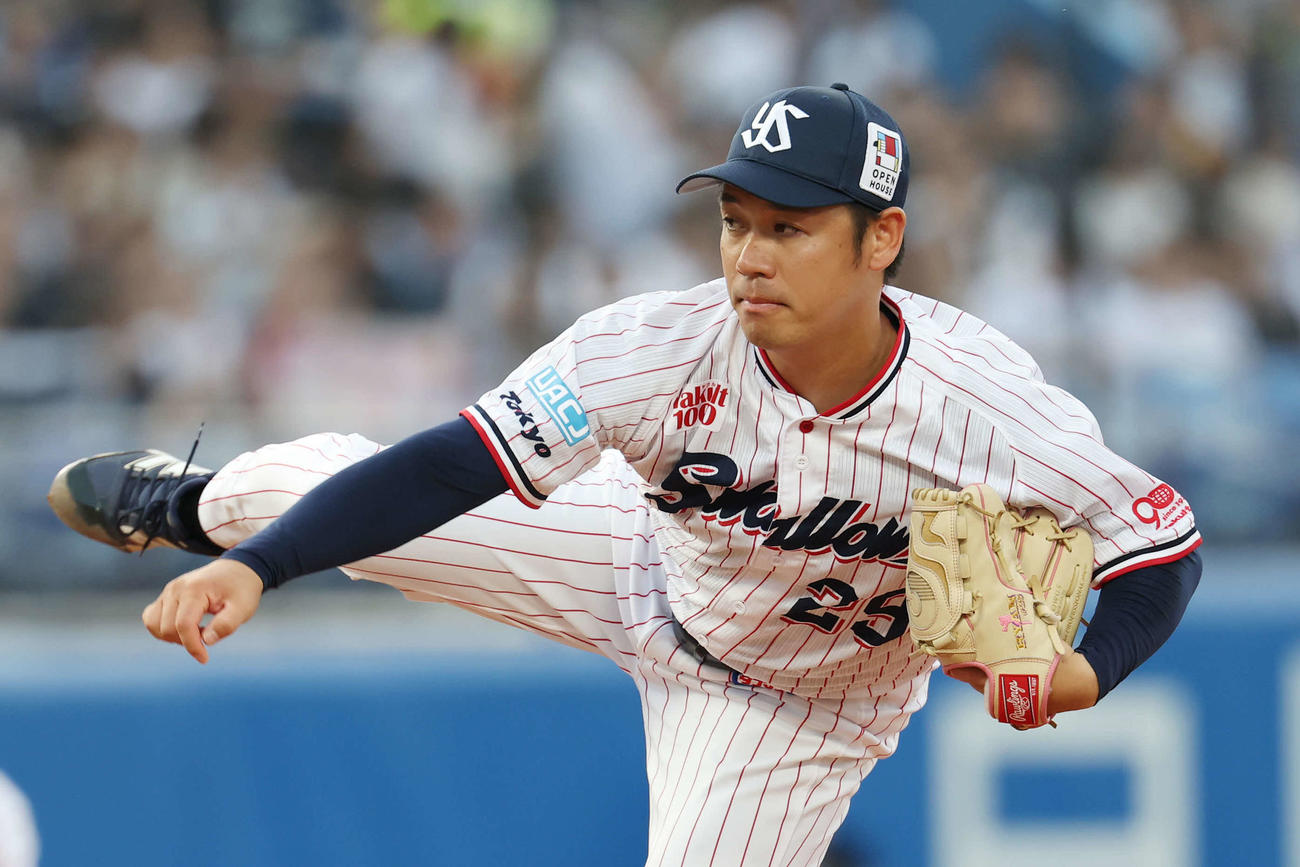 ヤクルト対オリックス　ヤクルト先発の小川（撮影・宮地輝）