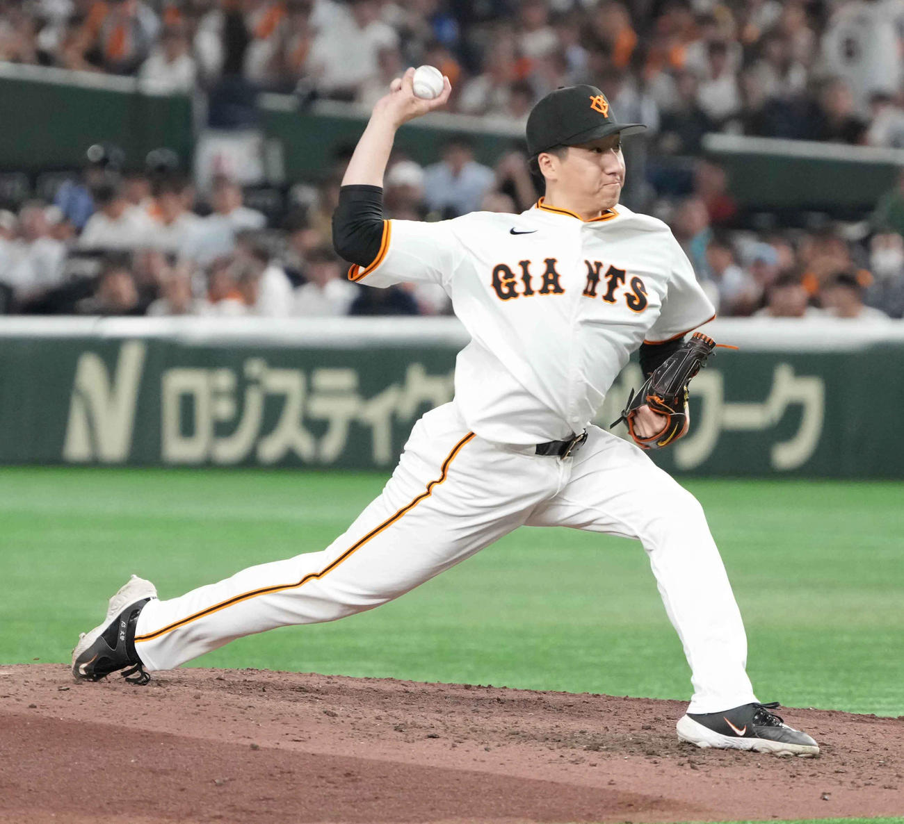 巨人対西武　巨人3番手で登板した大勢（撮影・小沢裕）