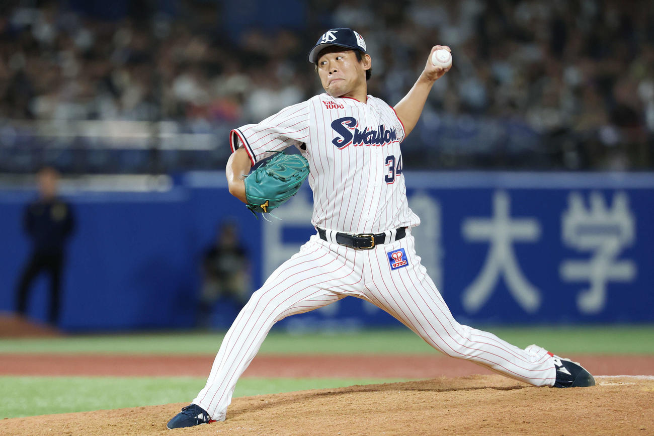 ヤクルト対オリックス　ヤクルト4番手の田口（撮影・宮地輝）
