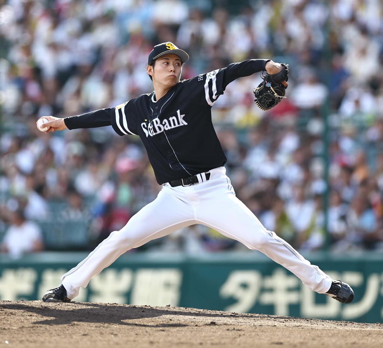 阪神対ソフトバンク　プロ初登板の川口（撮影・上田博志）