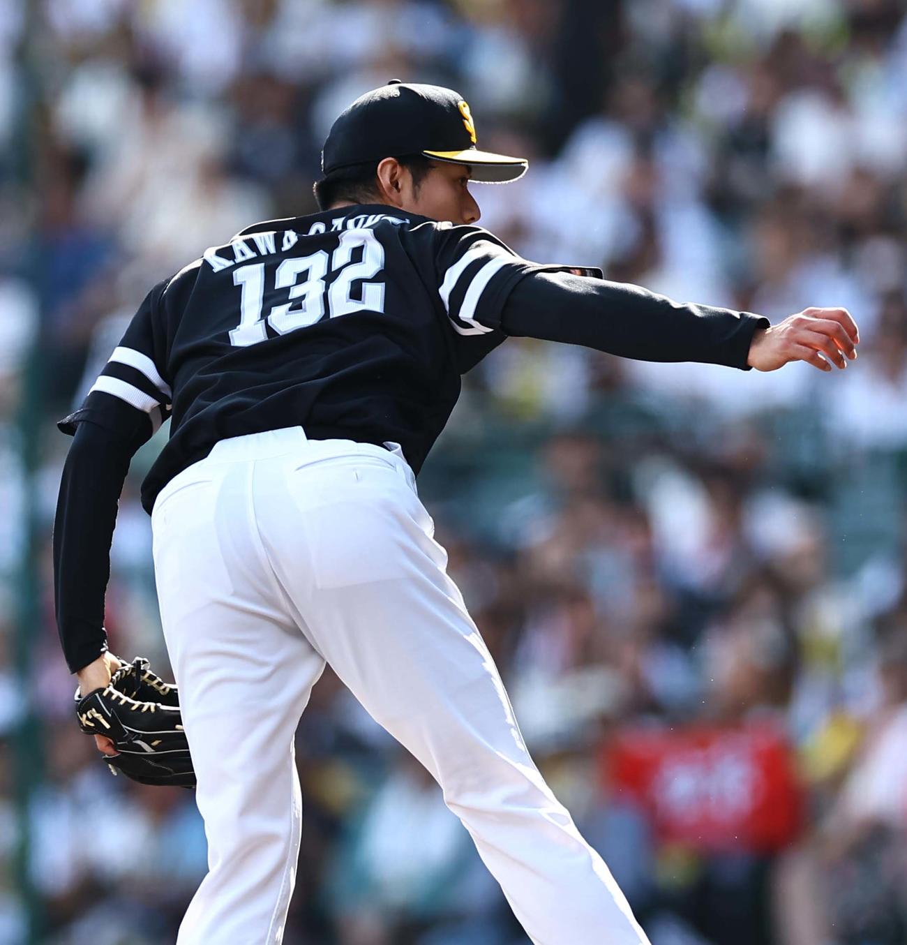 阪神対ソフトバンク　プロ初登板の川口（撮影・上田博志）