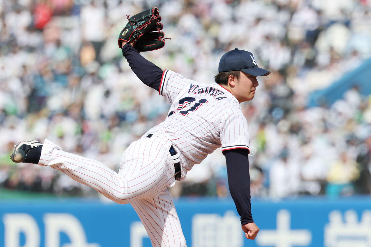 ヤクルト対オリックス　ヤクルト先発の吉村（撮影・宮地輝）