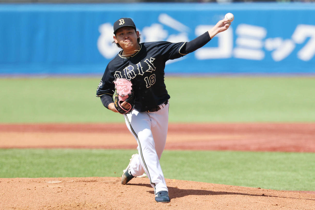 ヤクルト対オリックス　オリックス先発の宮城（撮影・宮地輝）
