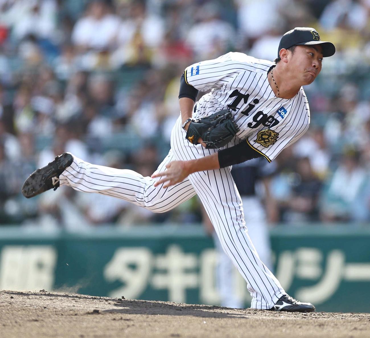 阪神対ソフトバンク　阪神2番手の桐敷（撮影・上田博志）