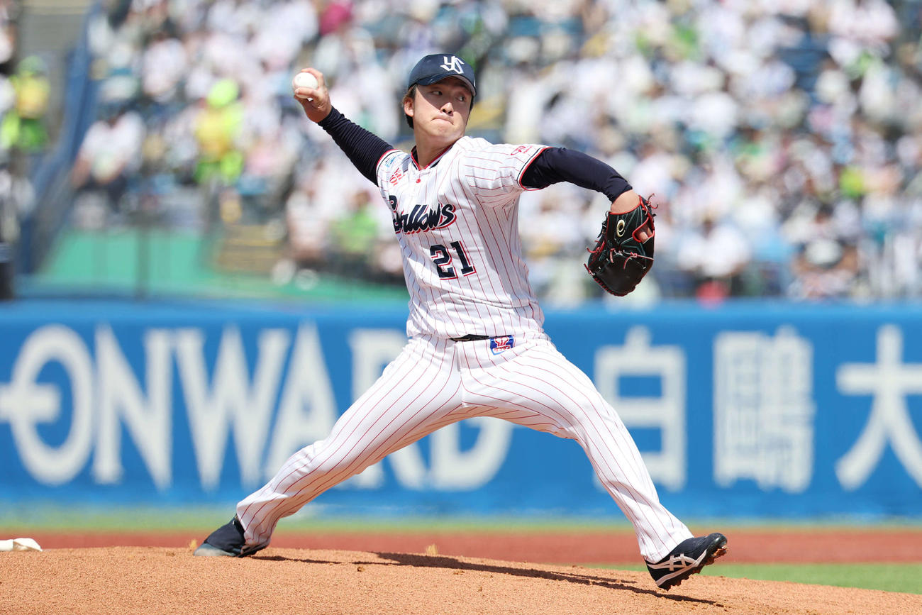 ヤクルト対オリックス　ヤクルト先発の吉村（撮影・宮地輝）