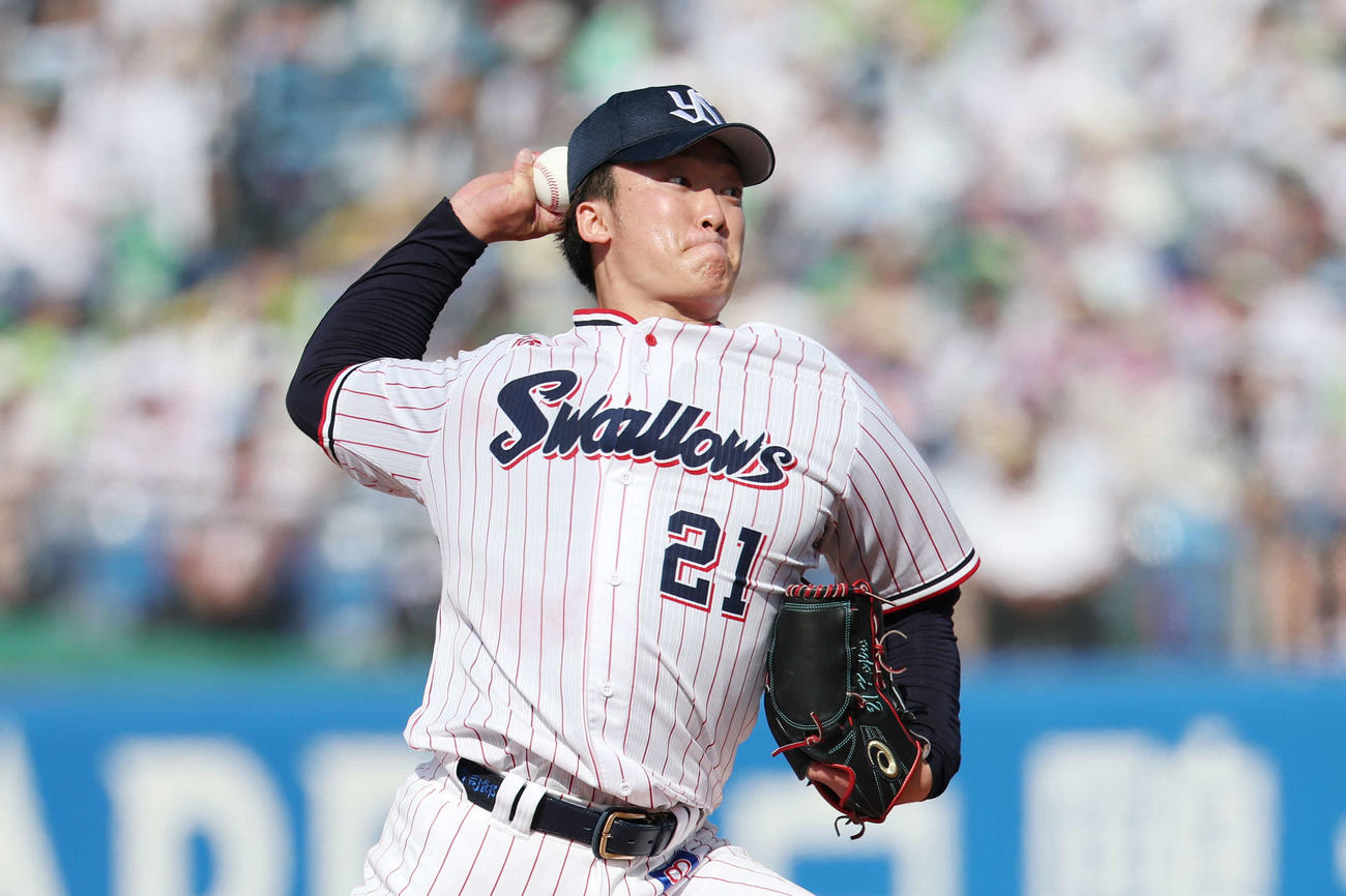 ヤクルト対オリックス　ヤクルト先発の吉村（撮影・宮地輝）