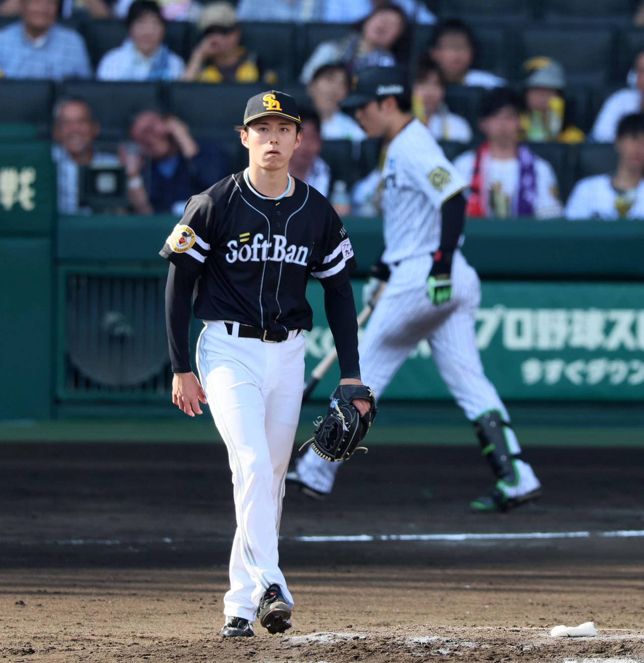 阪神対ソフトバンク　6回裏阪神1死、プロ初登板の川口は坂本、高寺と2者連続三振を奪う（撮影・加藤哉）