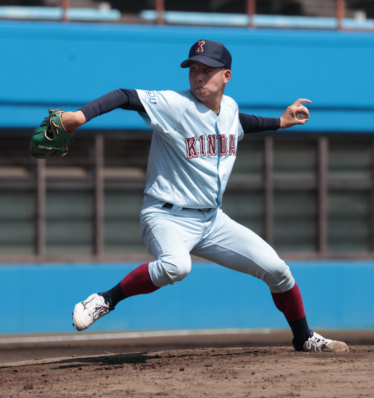 紅白戦、先発した近大・野口（撮影・柴田隆二）