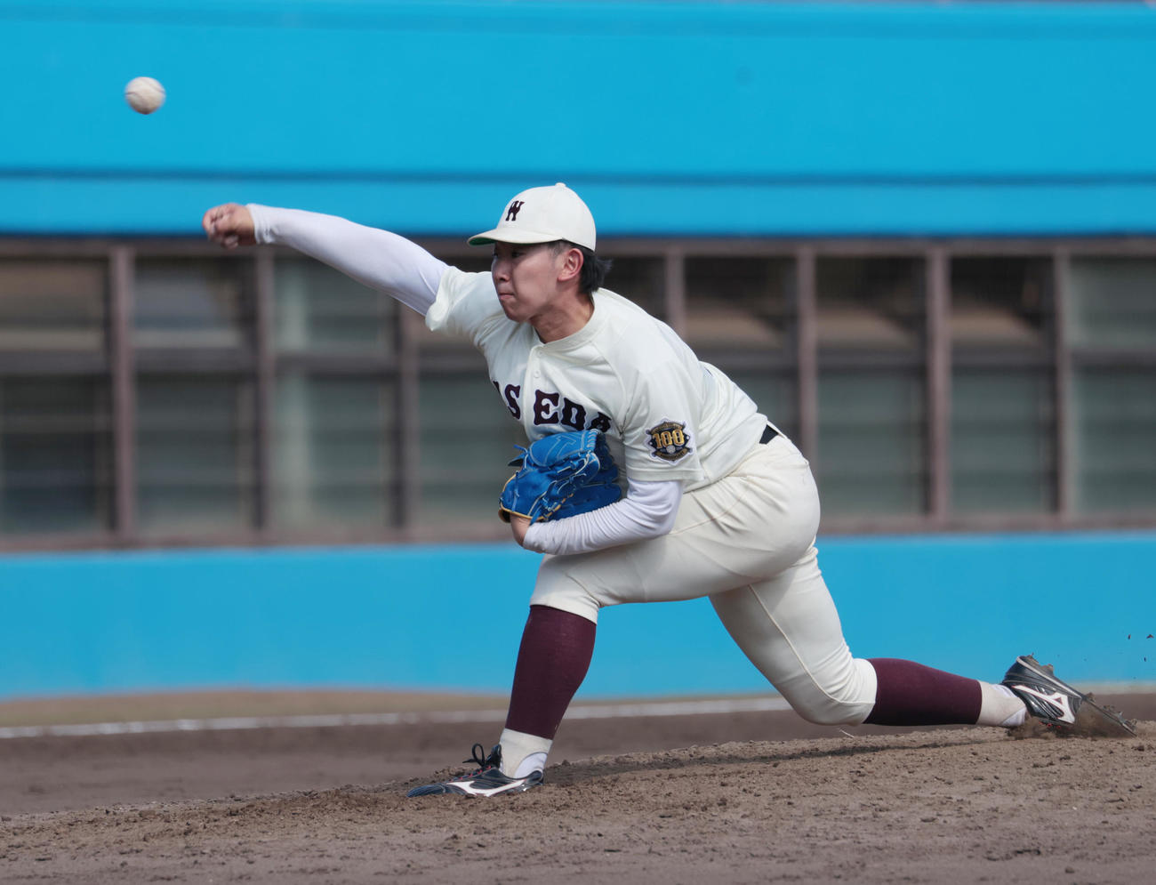 紅白戦、5回から登板した伊藤樹（撮影・柴田隆二）