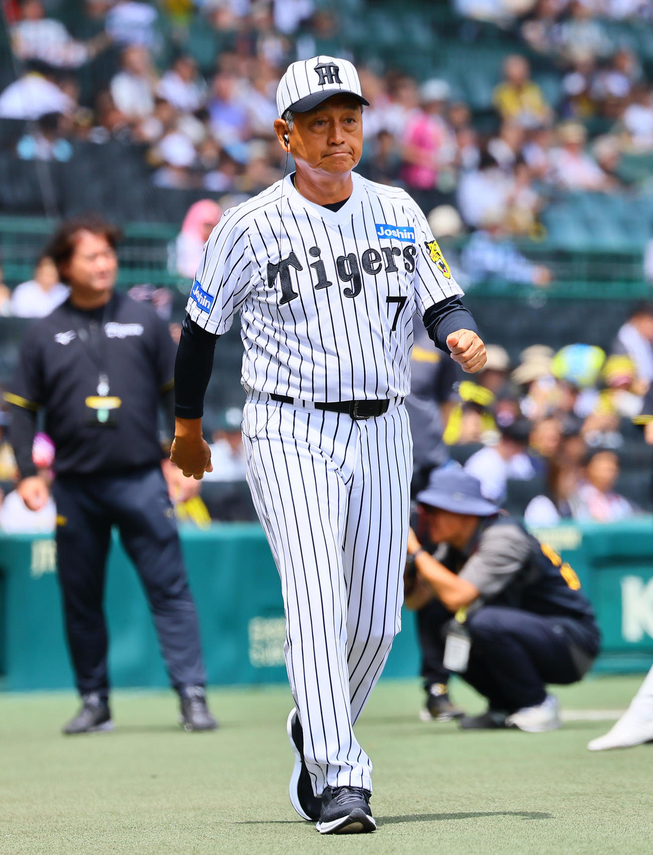 阪神対ソフトバンク　試合前のトークイベンに登場した真弓明信氏（撮影・藤尾明華）
