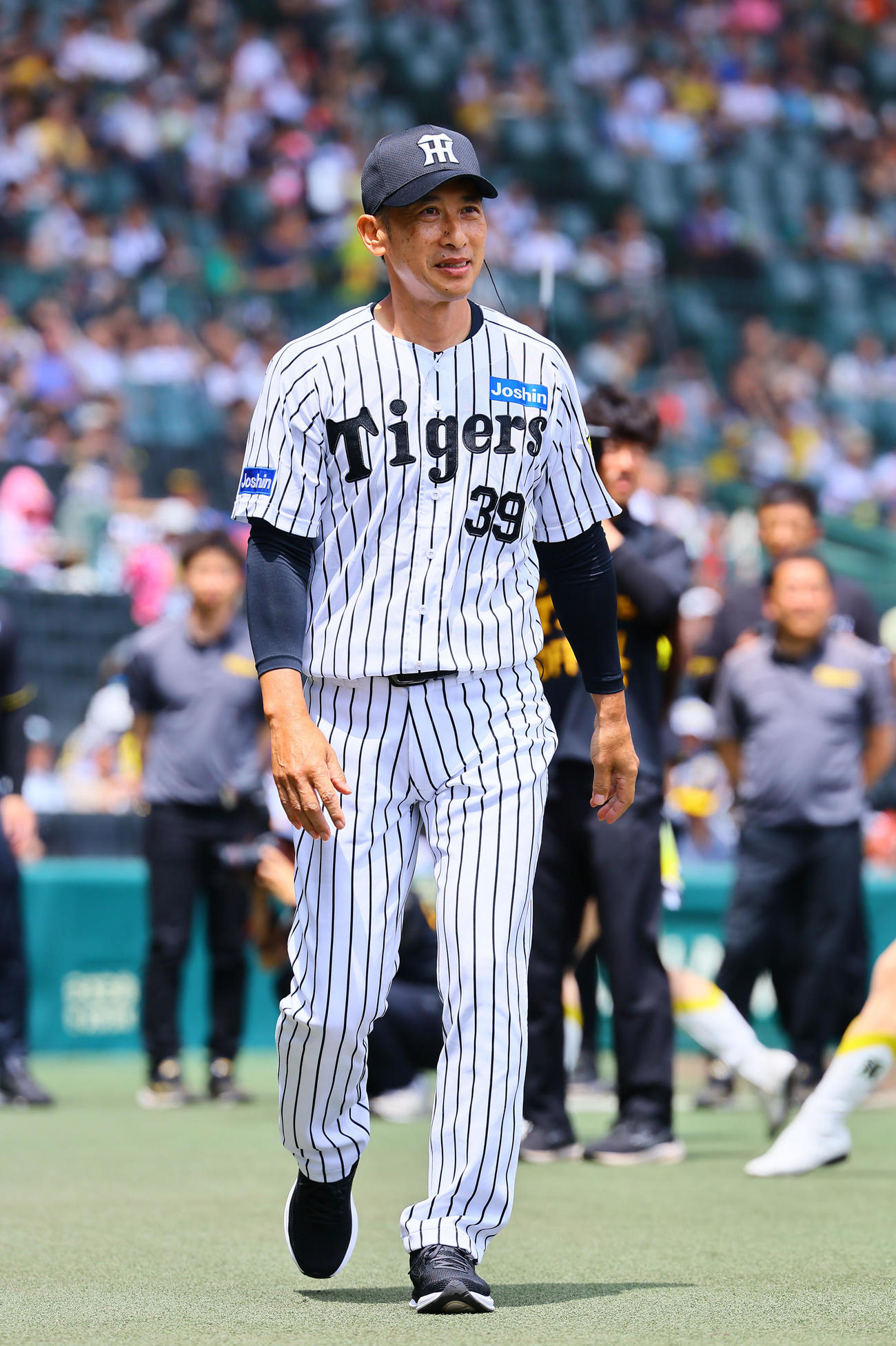 阪神対ソフトバンク　試合前のトークイベンに登場した矢野燿大氏（撮影・藤尾明華）