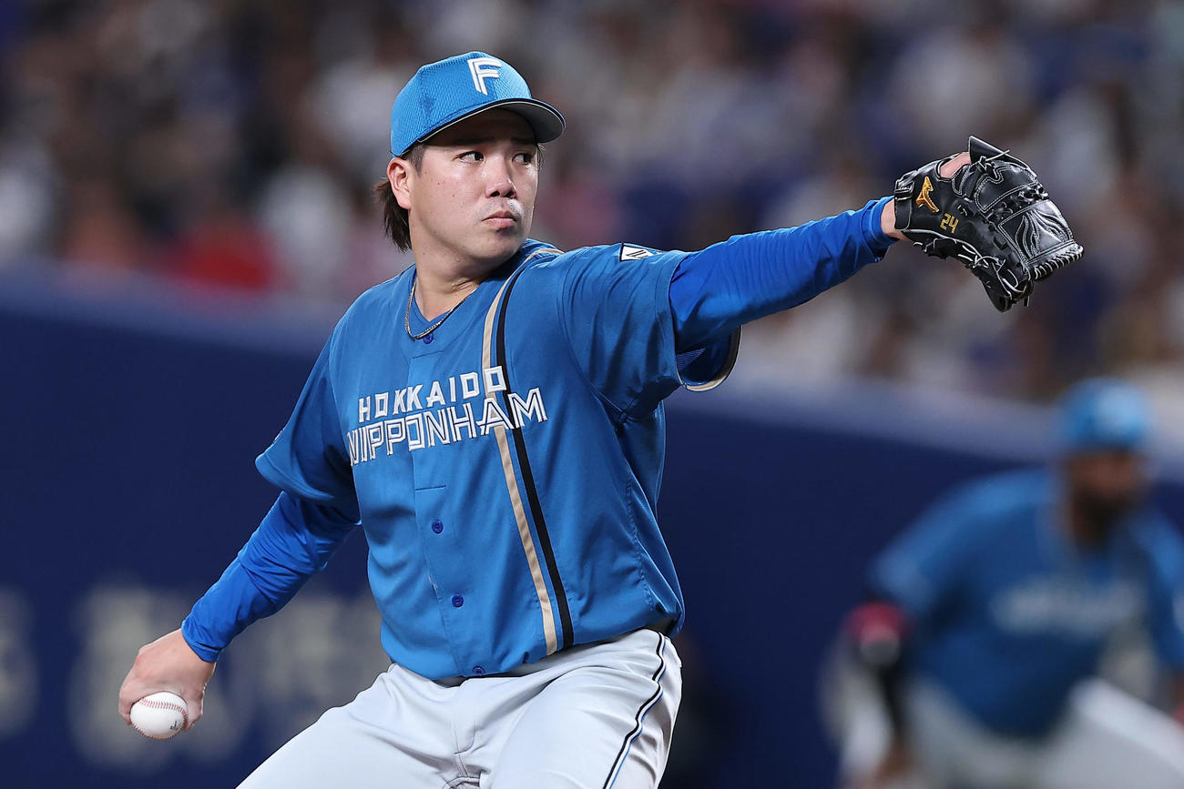 中日対日本ハム　力投する日本ハム先発の金村（撮影・前田充）