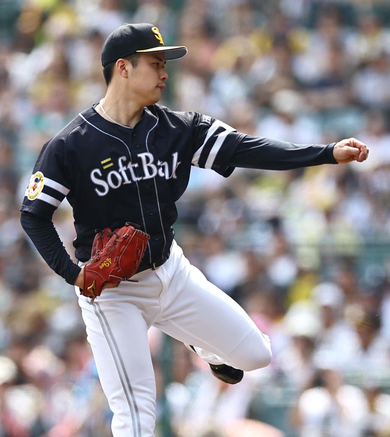 阪神対ソフトバンク　ソフトバンク先発の松本晴（撮影・上田博志）