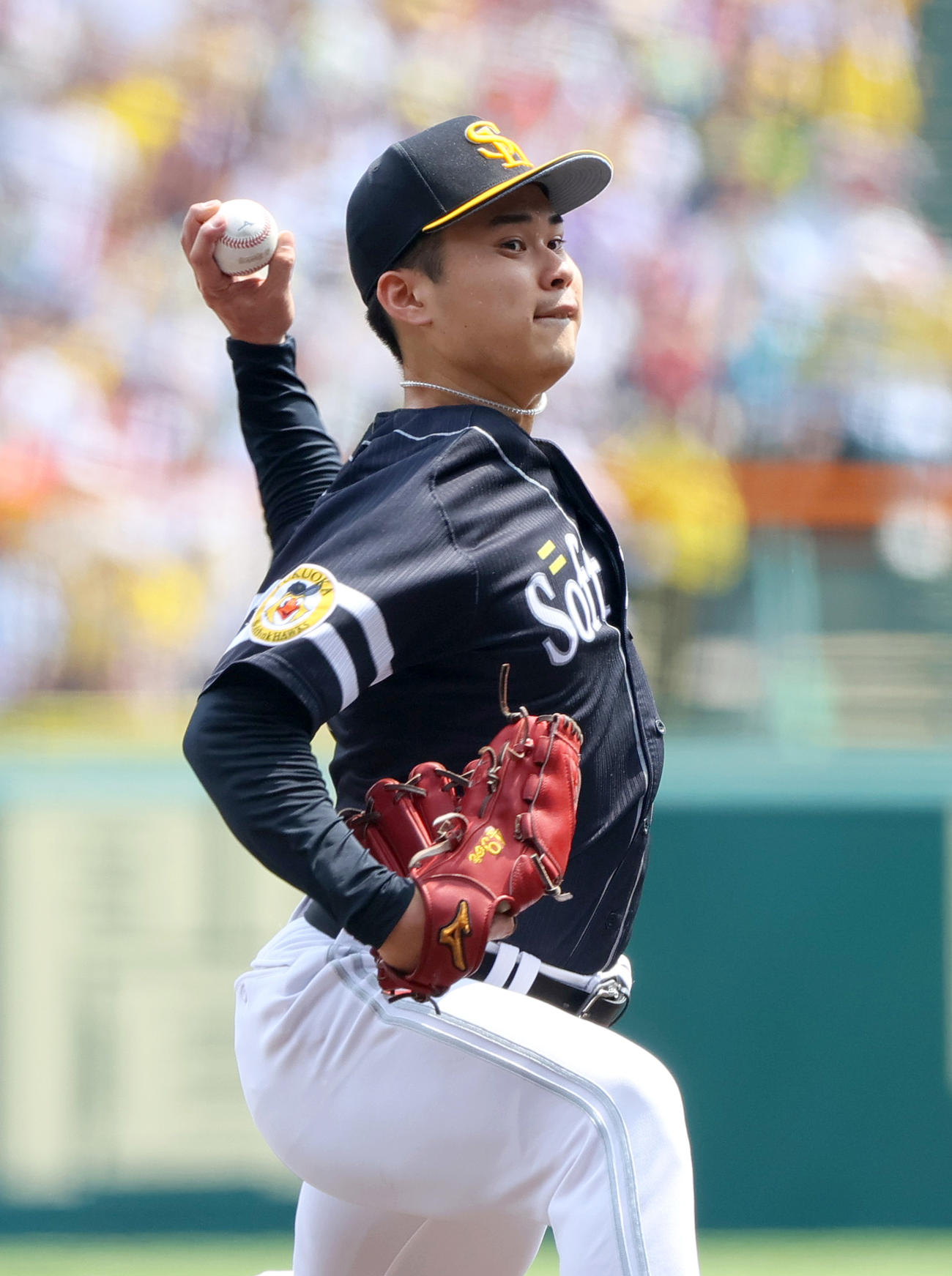 阪神対ソフトバンク　ソフトバンク先発の松本晴（撮影・上山淳一）