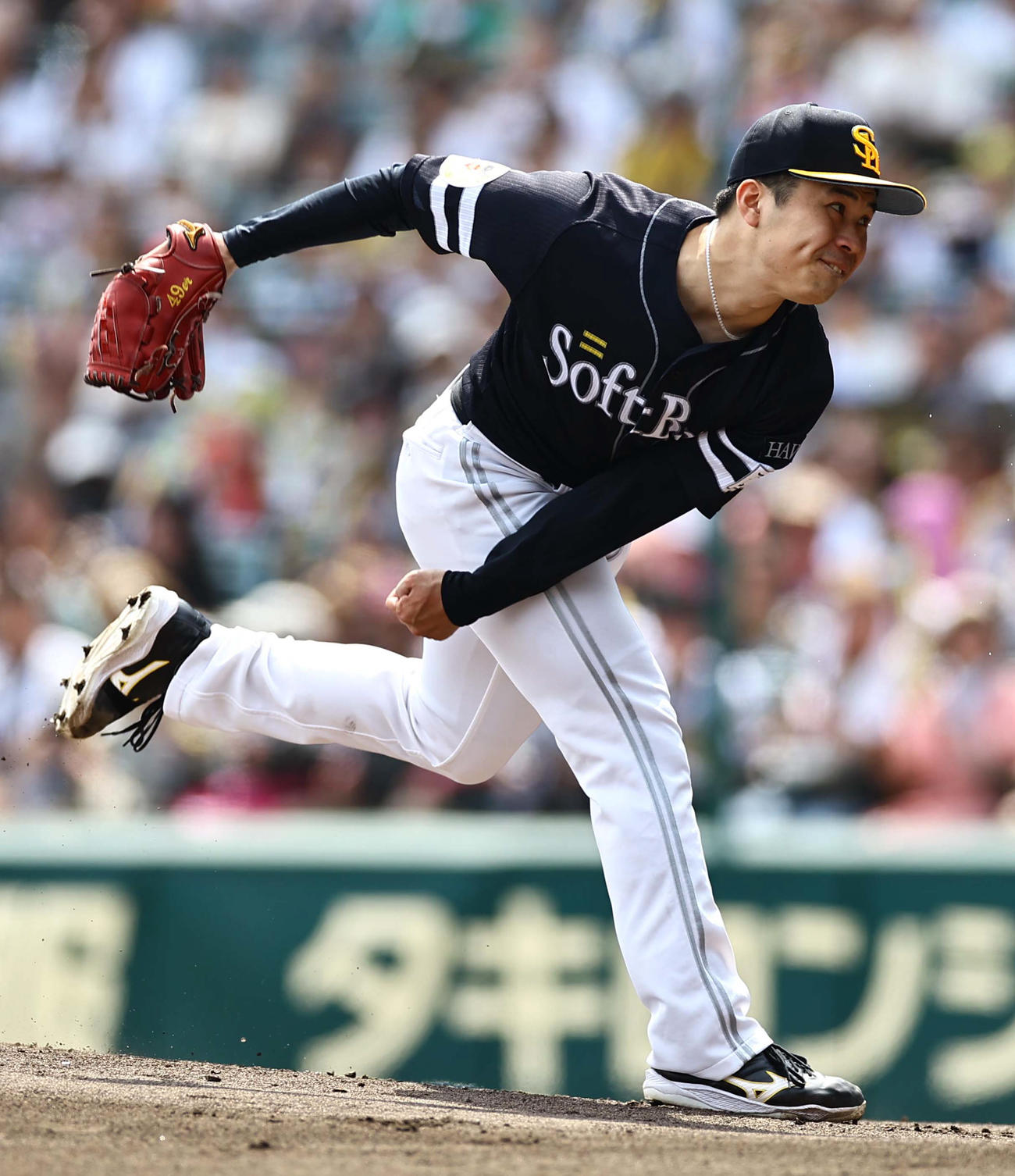 阪神対ソフトバンク　ソフトバンク先発の松本晴（撮影・上田博志）