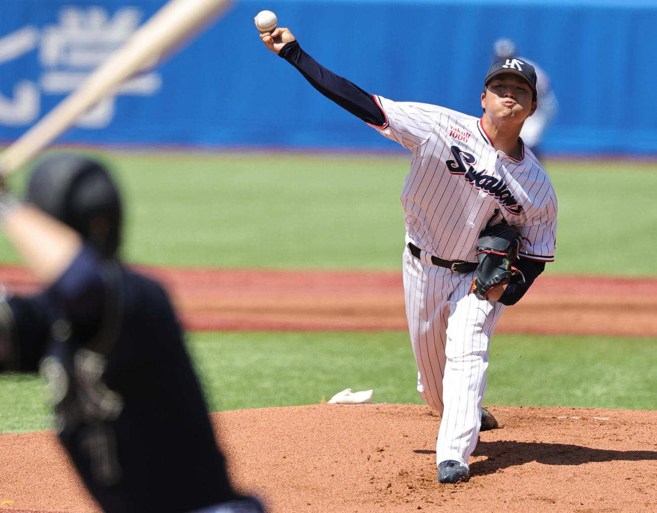 ヤクルト対オリックス　ヤクルト先発の中村優（撮影・野上伸悟）