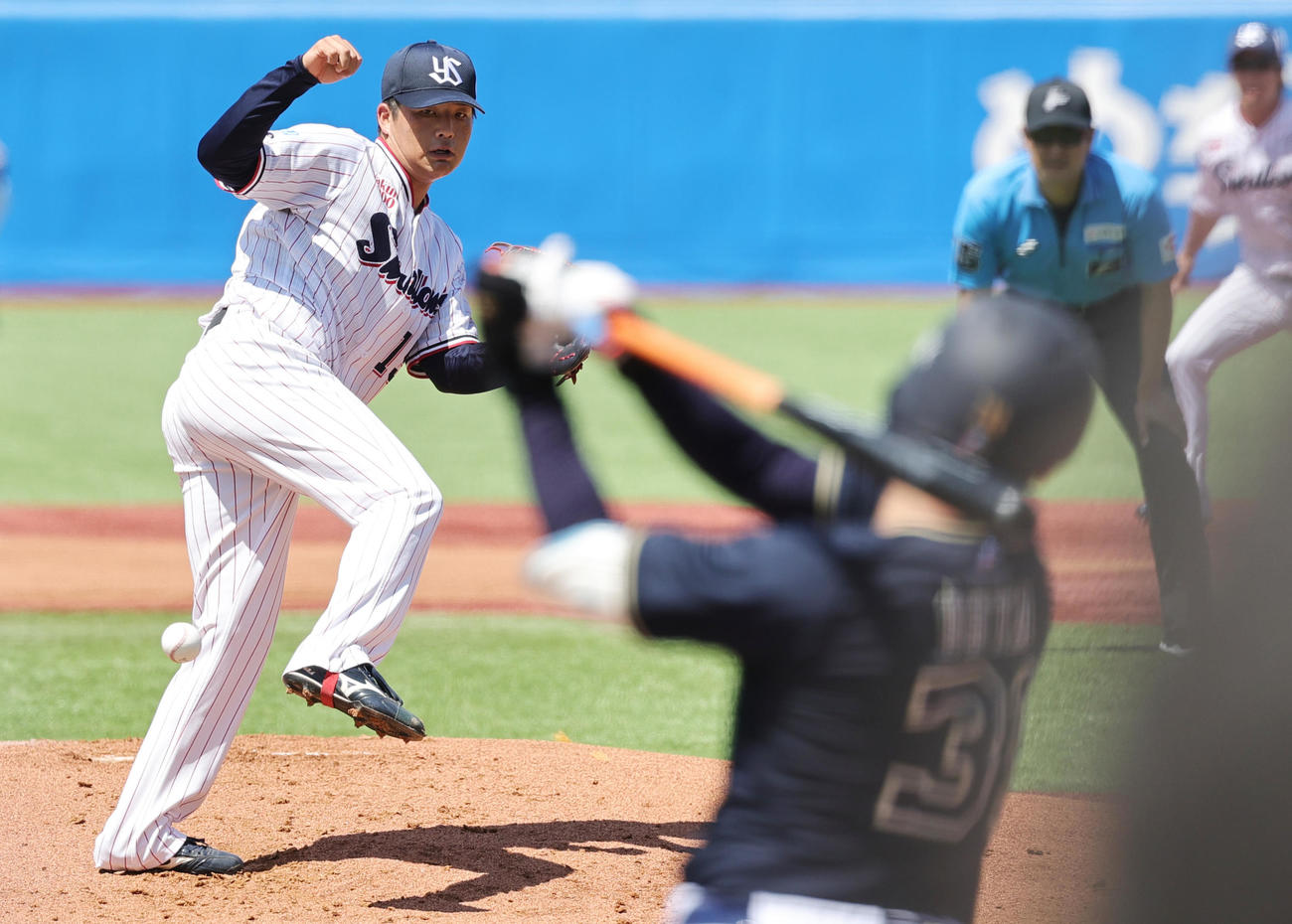 ヤクルト対オリックス　ヤクルト先発の中村優（撮影・野上伸悟）