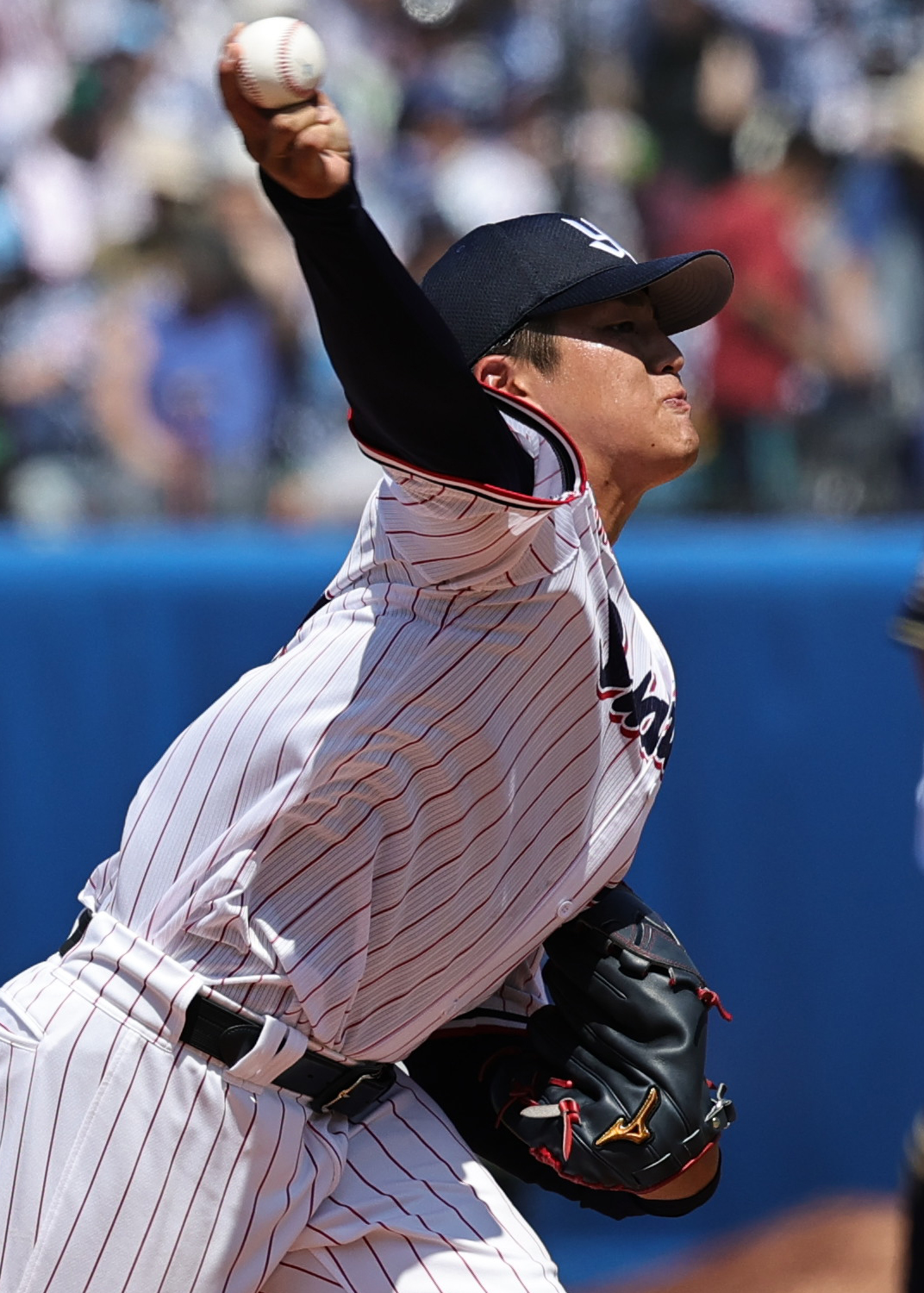 ヤクルト対オリックス　ヤクルト先発の中村優（撮影・野上伸悟）