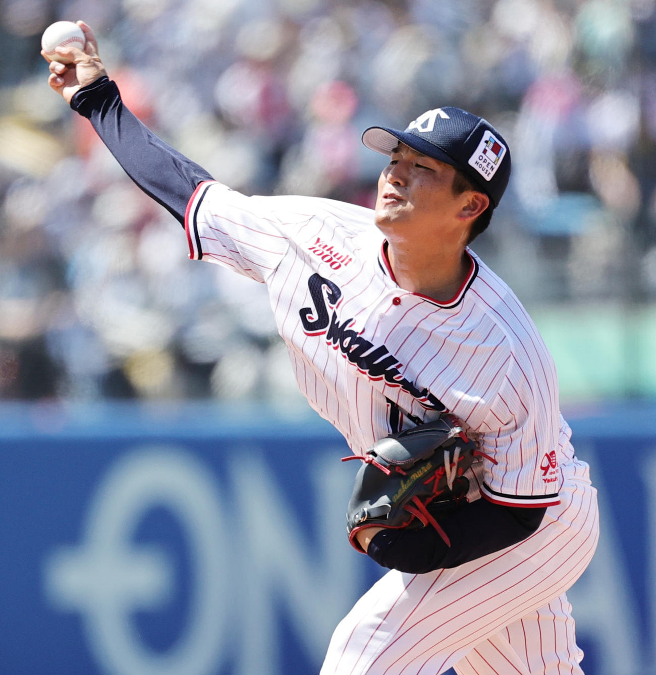 ヤクルト対オリックス　ヤクルト先発の中村優（撮影・野上伸悟）