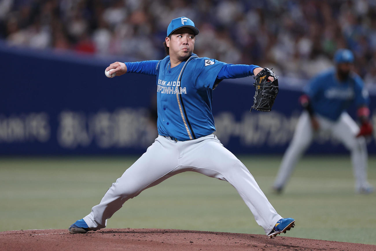 中日対日本ハム　力投する日本ハム先発の金村（撮影・前田充）