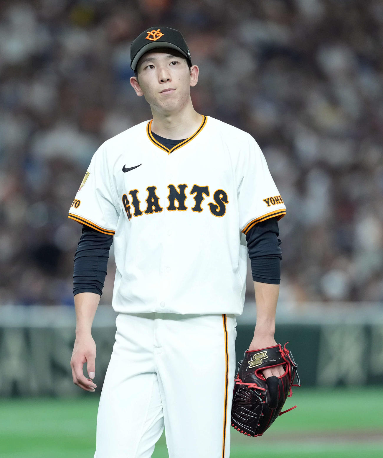 巨人対西武　5回を投げ6安打3失点でマウンドを降りた巨人の先発戸郷（撮影・たえ見朱実）