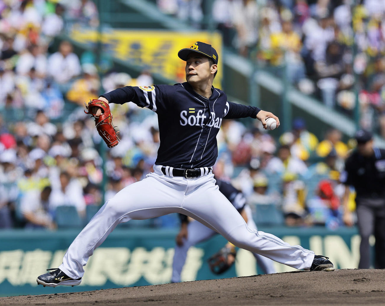 阪神対ソフトバンク　ソフトバンク先発の松本晴（撮影・藤尾明華）