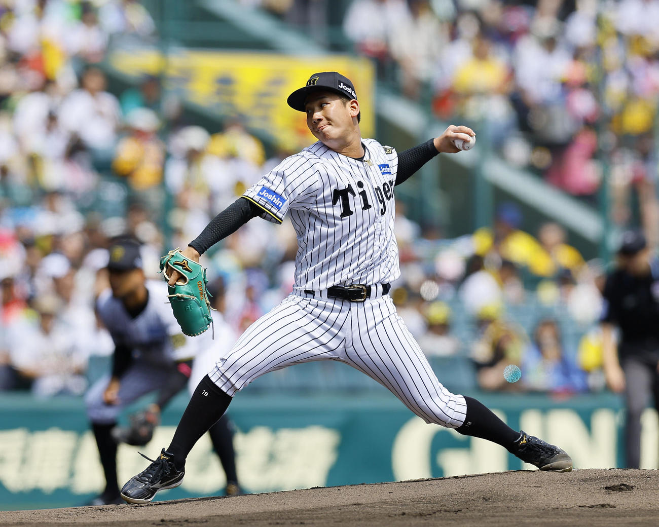 阪神対ソフトバンク　阪神先発の伊原（撮影・藤尾明華）