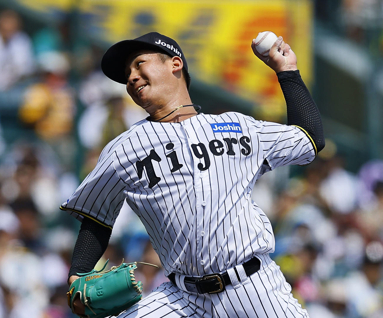 阪神対ソフトバンク　阪神先発の伊原（撮影・藤尾明華）
