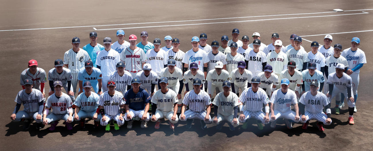侍ジャパン大学代表選考合宿に参加した選手たち（6月21日撮影）（撮影・柴田隆二）