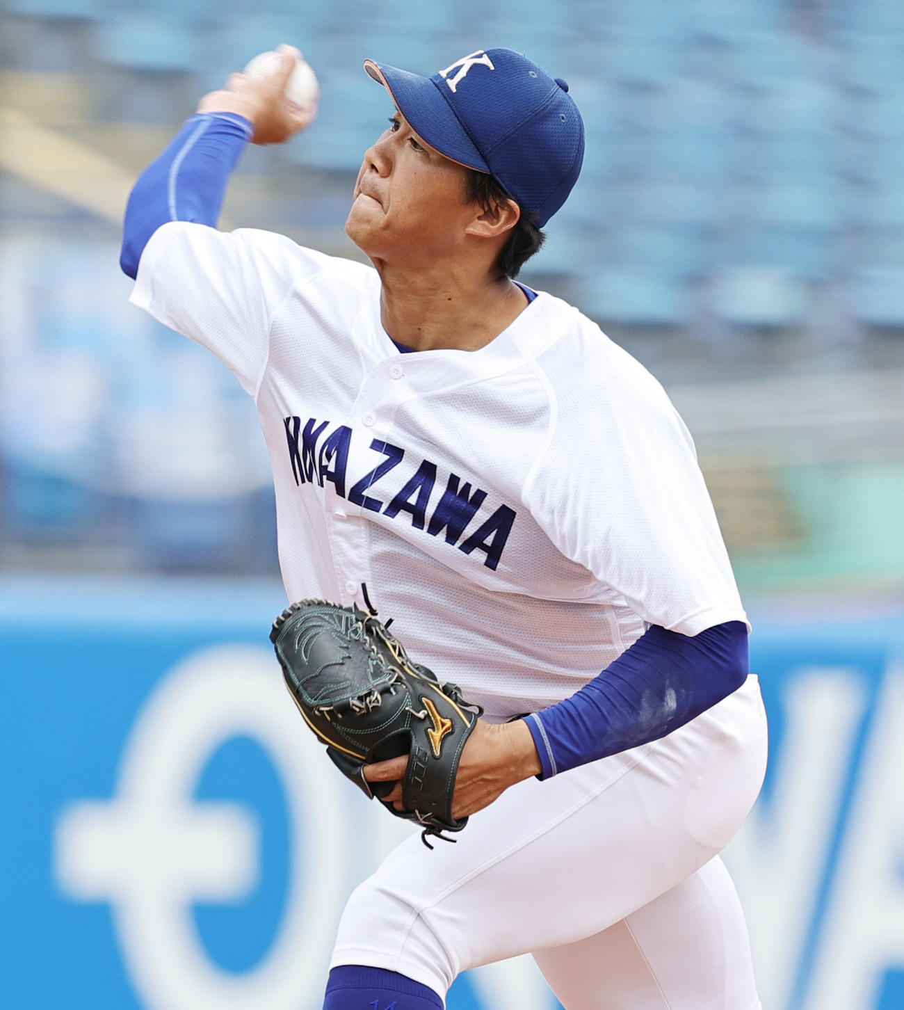 日大対駒大　力投する駒大・本間（撮影・野上伸悟）