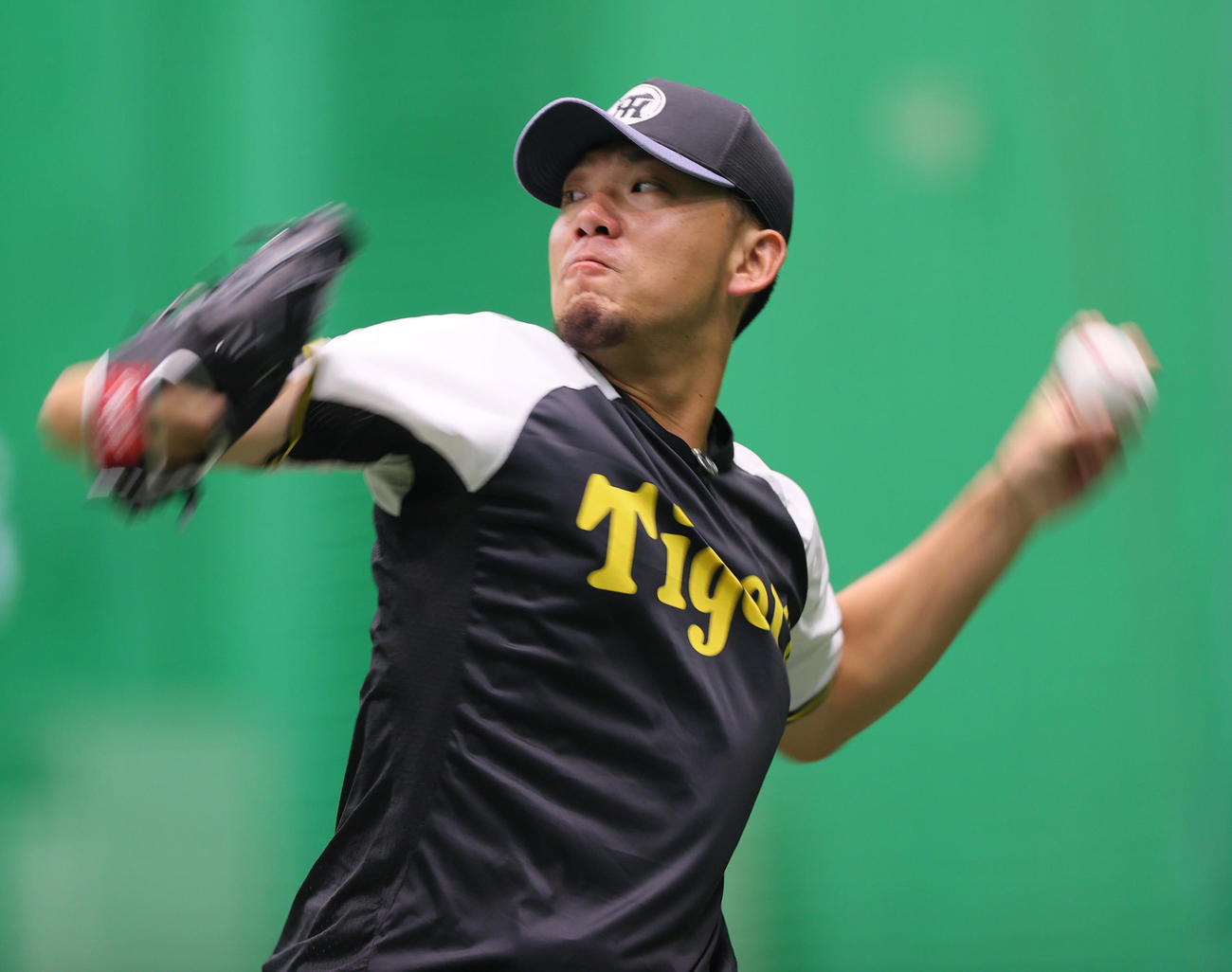 投手指名練習でキャッチボールする伊藤将（撮影・上山淳一）