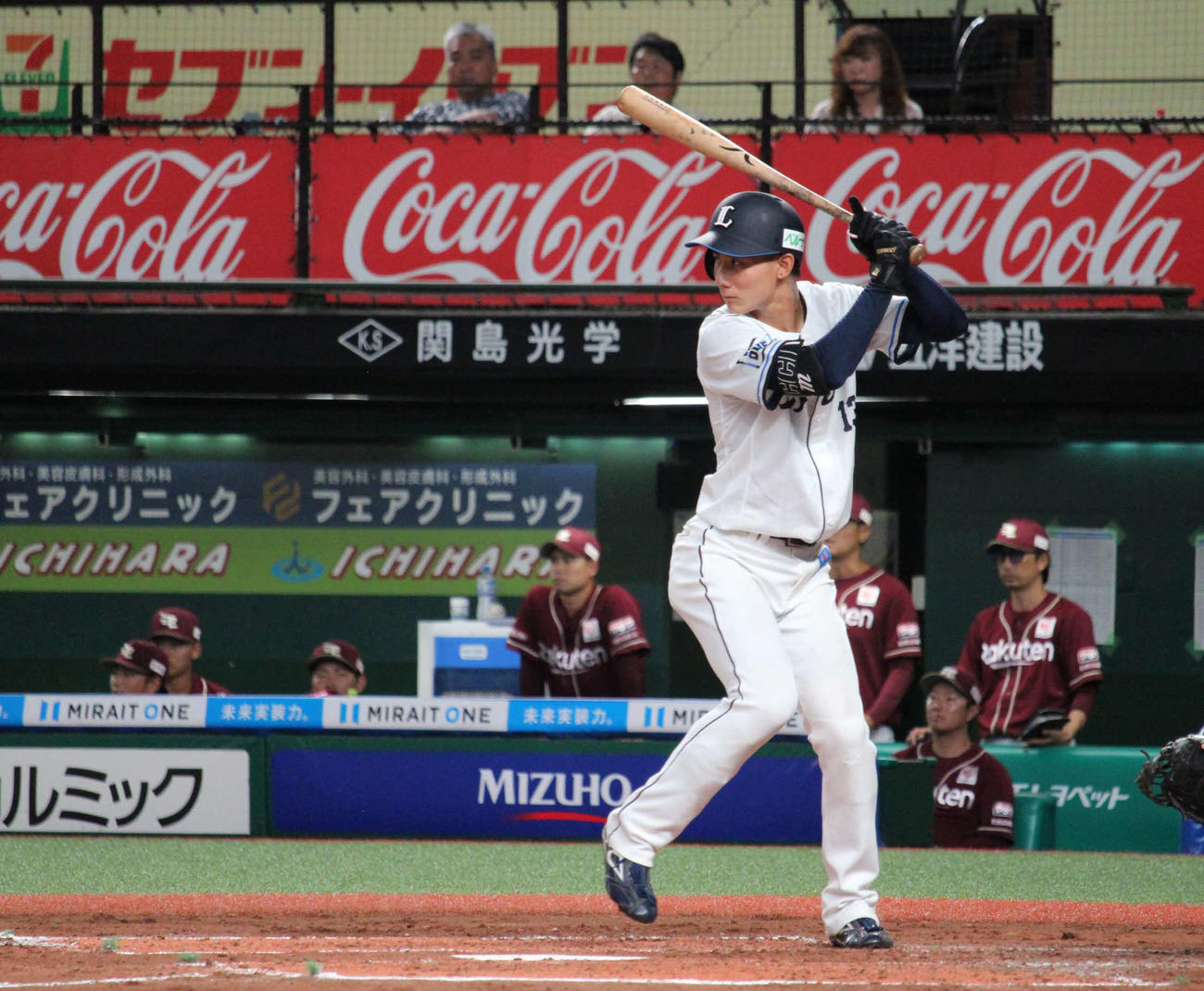 2軍で初打席に立つ西武福尾（撮影・金子真仁）