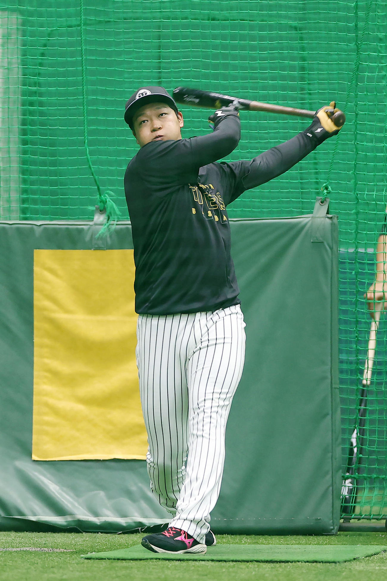 打撃練習を行う阪神大山（撮影・前田充）