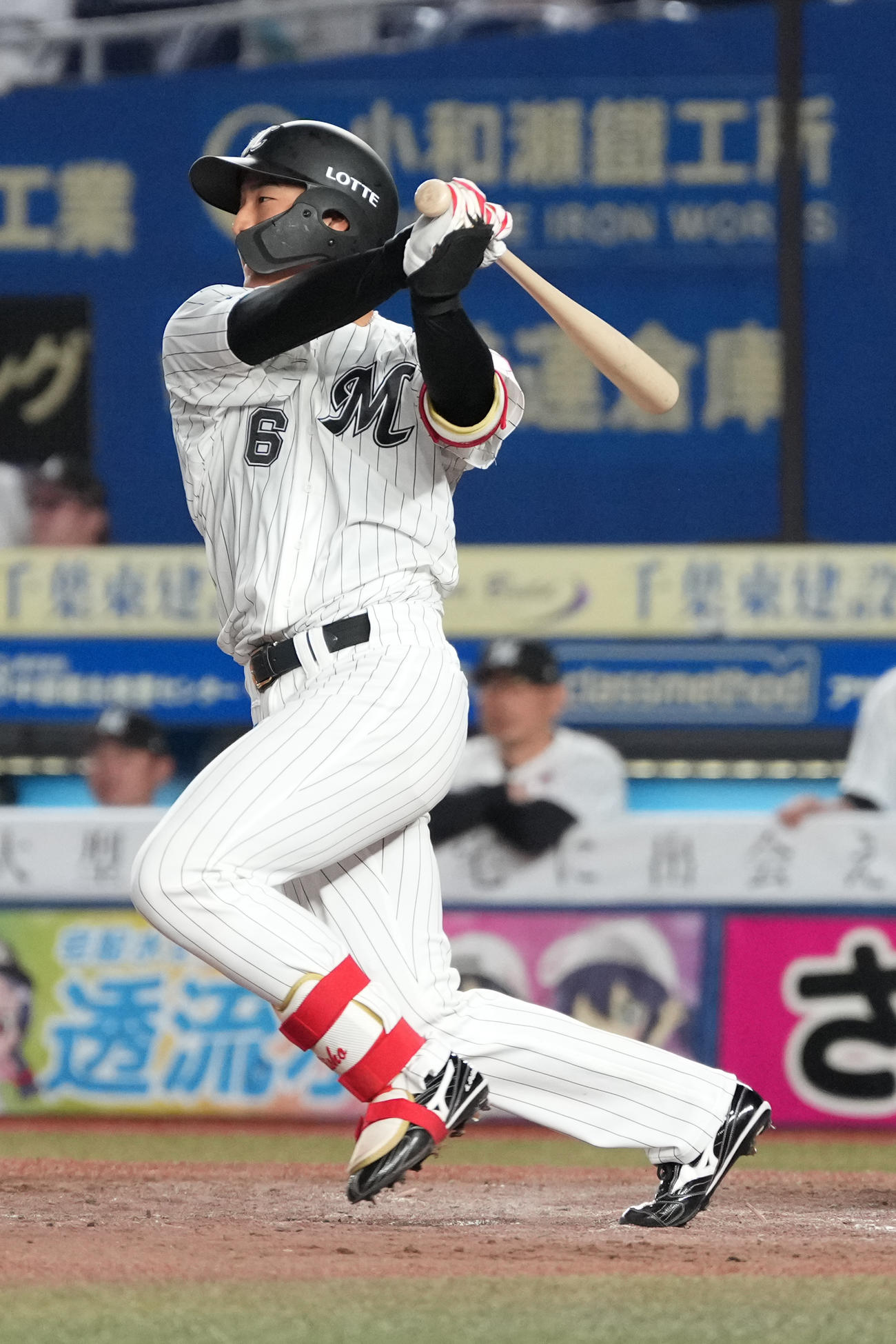 ロッテ対巨人　3回裏ロッテ1死一、二塁、西川は同点の2点右適時三塁打を放つ＝2025年6月24日