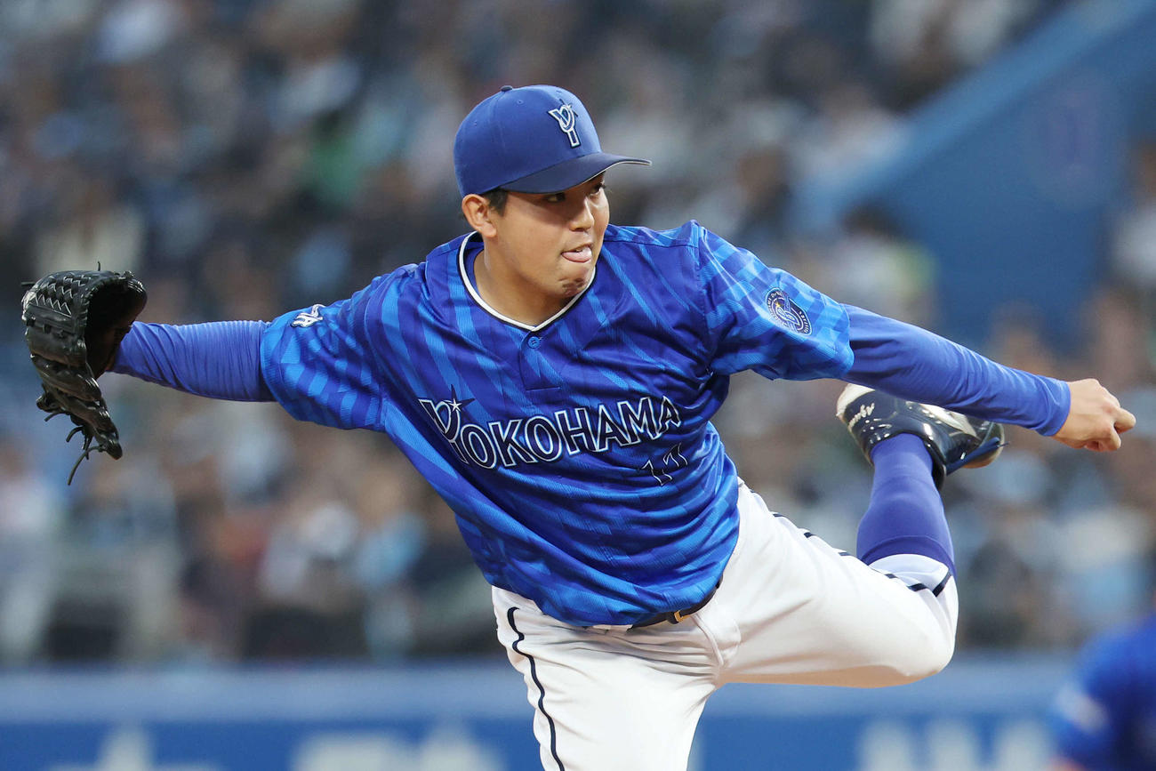 5月18日のヤクルト戦で先発するDeNA東