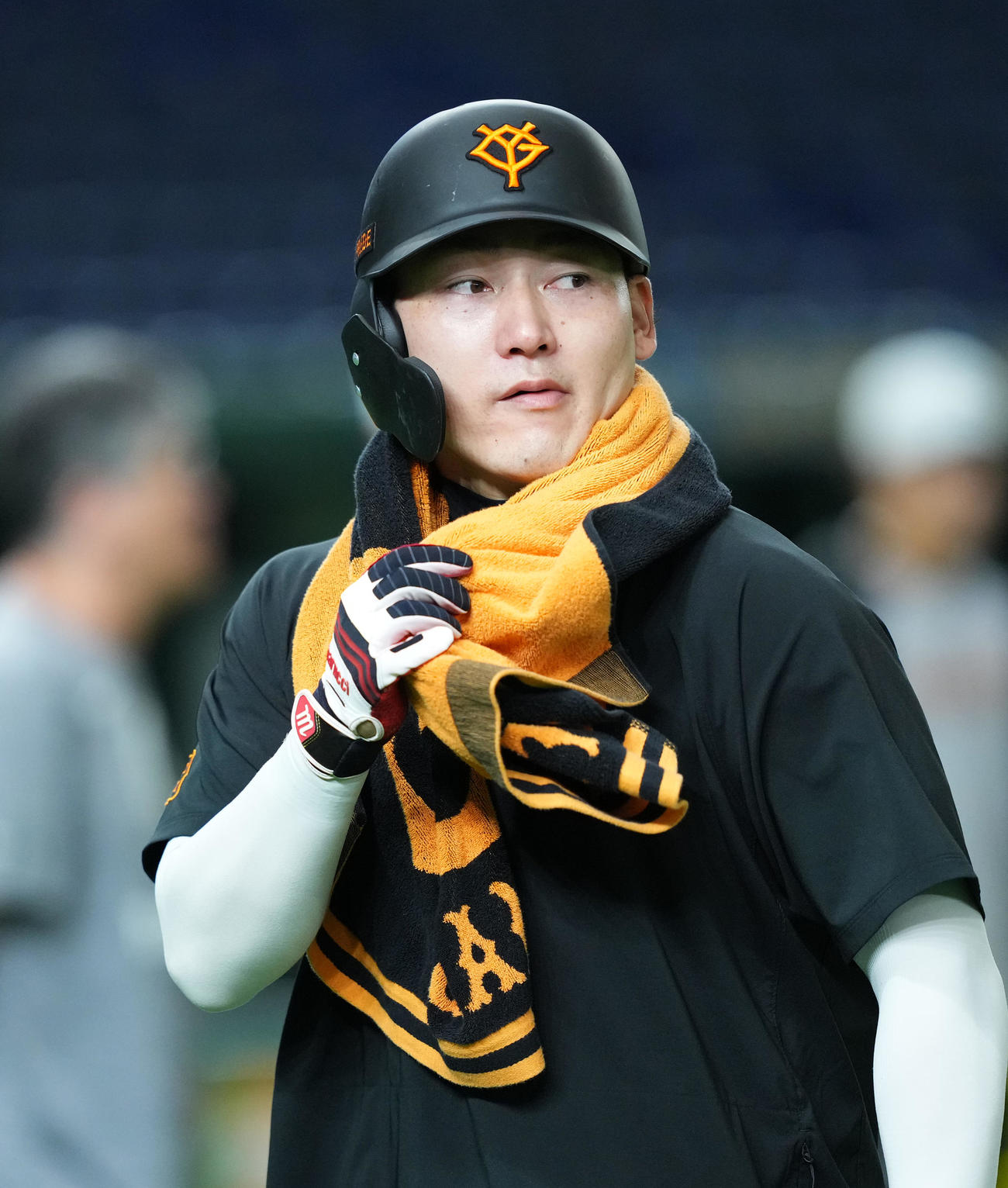 練習を終え、引き揚げる巨人丸（撮影・菅敏）