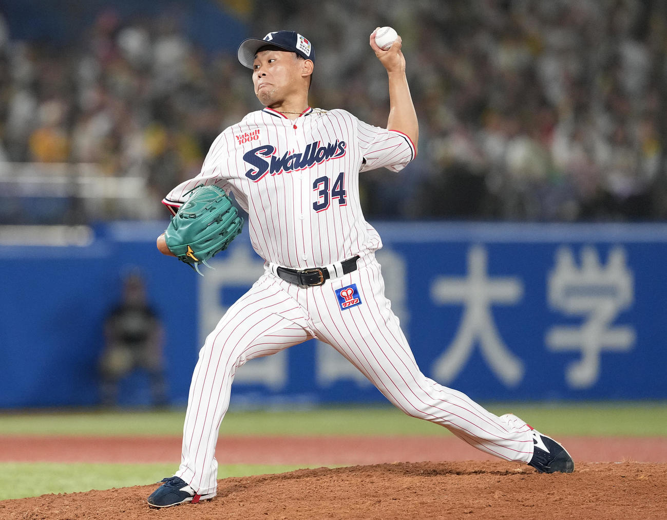 ヤクルト対阪神　7回表から2番手で登板したヤクルト田口（撮影・鈴木みどり）