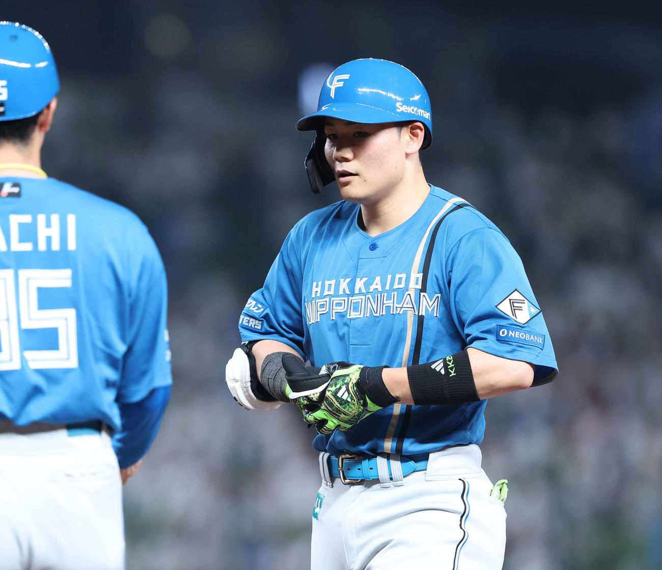 西武対日本ハム　4回表日本ハム無死、右前打を放ち出塁する清宮幸（撮影・河田真司）