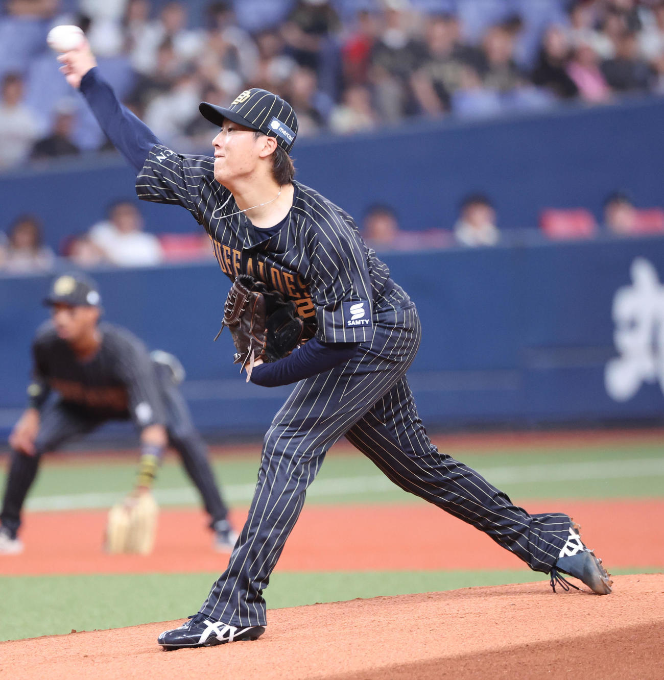 オリックス対楽天　オリックス先発の東（撮影・西尾就之）