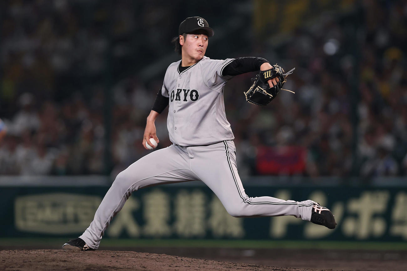 阪神対巨人　力投する巨人先発の西舘（撮影・前田充）