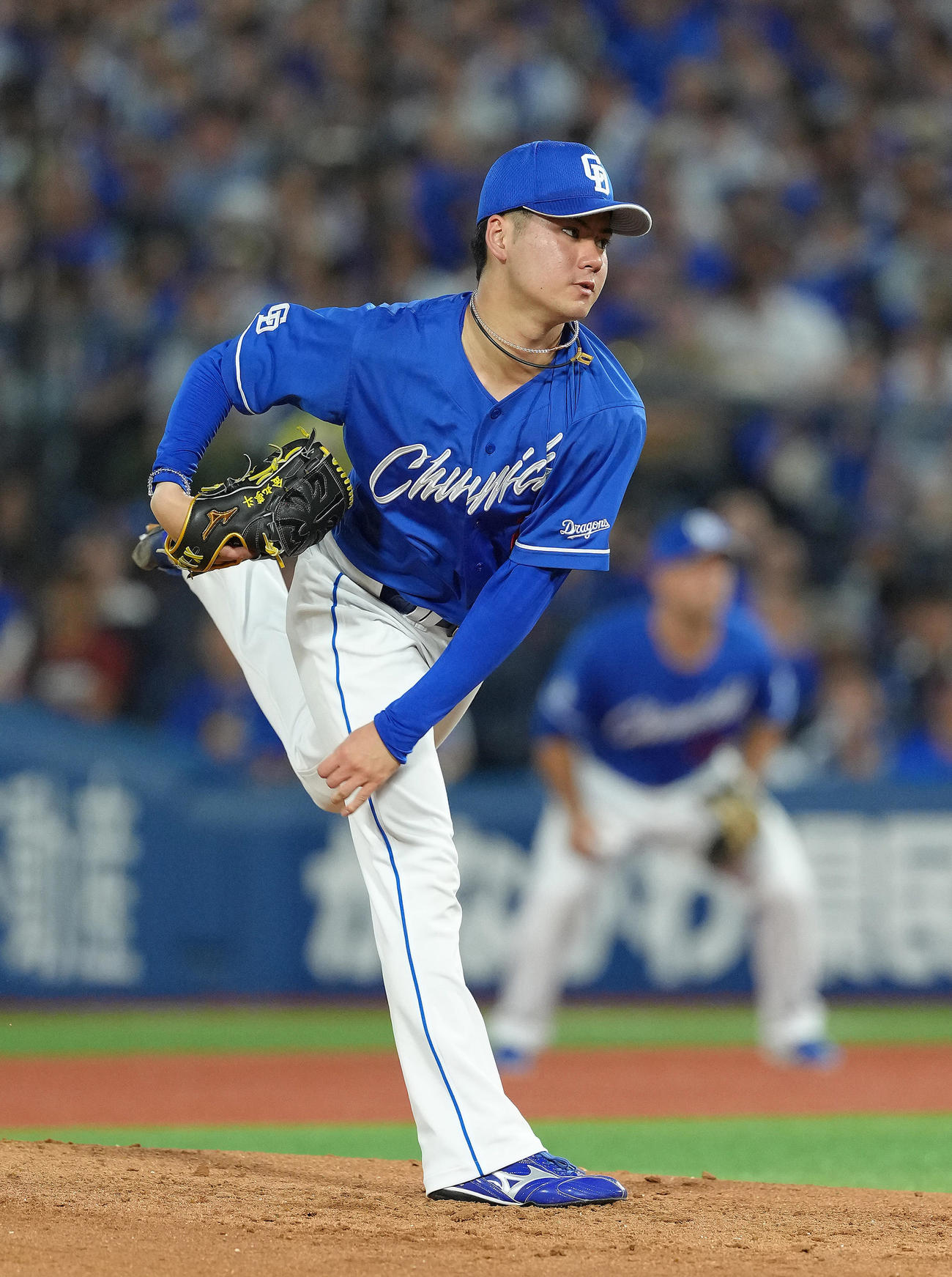 DeNA対中日　中日先発の金丸（撮影・足立雅史）